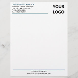 Papel Timbrado Logotipo comercial personalizado Escreva a sua cor