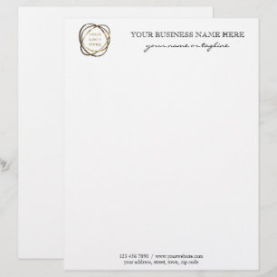 Papel Timbrado Logotipo Comercial Personalizado Preto Moderno e E
