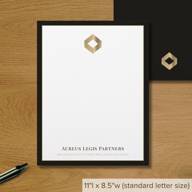 Papel Timbrado Logotipo comercial preto e Dourado (Criador carregado)