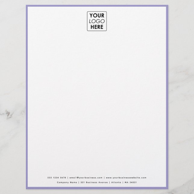 Papel Timbrado Logotipo comercial profissional Logotipo roxo tima (Frente)