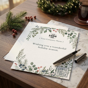 Papel Timbrado Logotipo Corporativo de Natal Botânico Código QR F