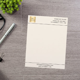 Papel Timbrado Logotipo da empresa Beige Creme