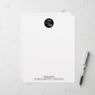 Papel Timbrado Logotipo da empresa profissional minimalista
