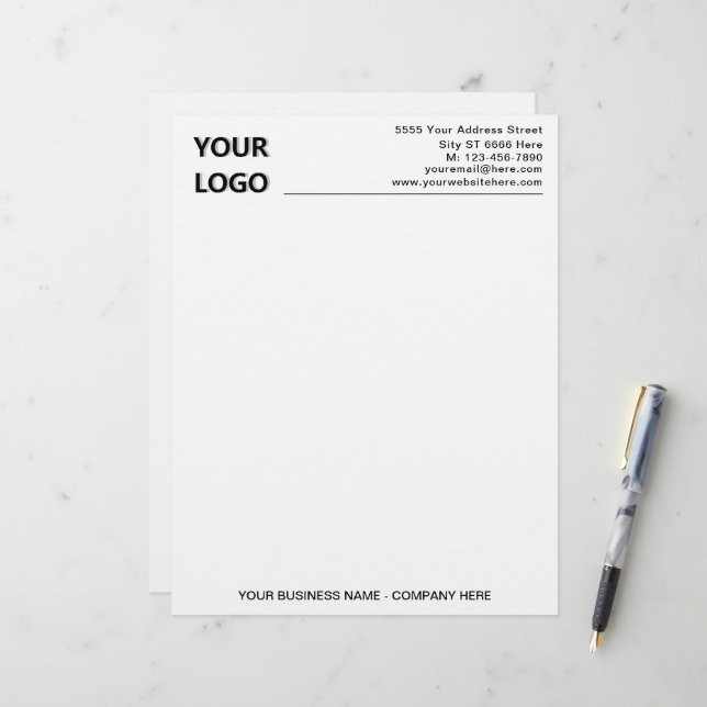 Papel Timbrado Logotipo da sua empresa Logotipo comercial timbrad (Frente/Verso In Situ)