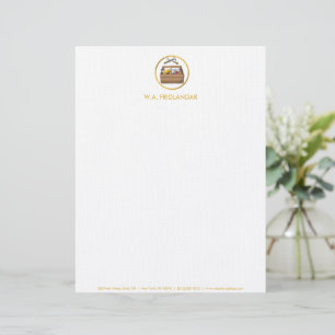 Papel Timbrado Logotipo de Caixa de Ferramentas Preto e Dourado d