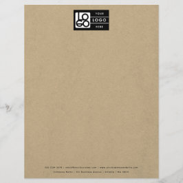 Papel Timbrado Logotipo de Carta de Empresa Kraft Rústica Profiss
