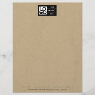 Papel Timbrado Logotipo de Carta de Empresa Kraft Rústica Profiss