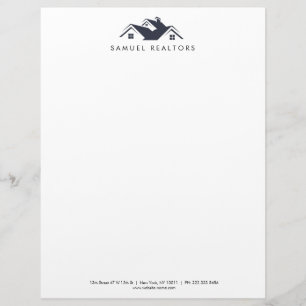 Papel Timbrado Logotipo de casa de imóveis moderno e elegante per