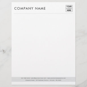 Papel Timbrado Logotipo de Cinza Moderno Profissional Letterhead