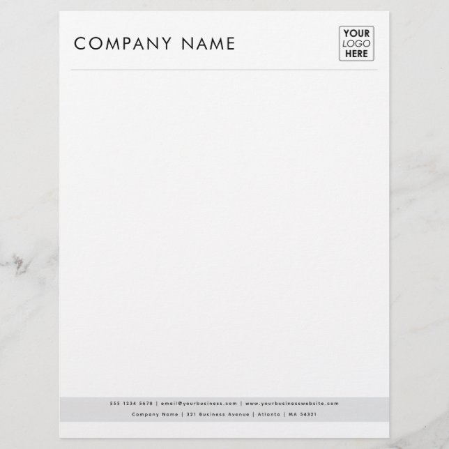 Papel Timbrado Logotipo de Cinza Moderno Profissional Letterhead (Frente)