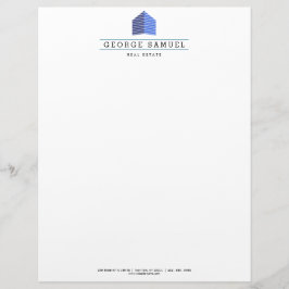 Papel Timbrado Logotipo de Corretor de Imóveis Abstrato Moderno