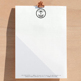 Papel Timbrado Logotipo de empresa branco da Cinza moderna - timb