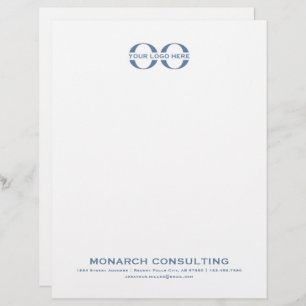 Papel Timbrado Logotipo de empresa minimalista com informações de