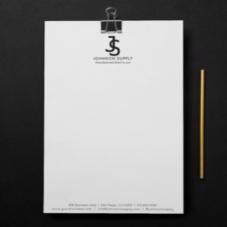 Papel Timbrado Logotipo de Monograma de Empresa de Custo de Negóc
