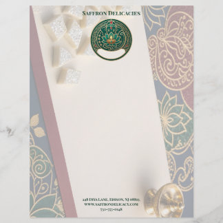 Papel Timbrado Logotipo de Motivos Rangoli para Pequena Empresa d