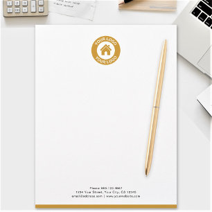 Papel Timbrado Logotipo de negócios minimalista moderno Branco pr