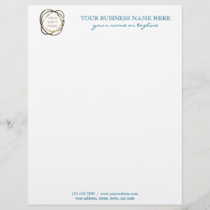 Papel Timbrado Logotipo de negócios personalizado do Aqua Elegant