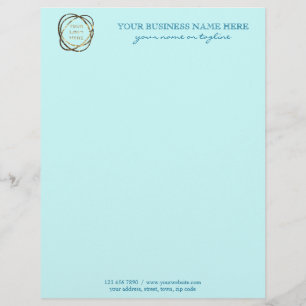 Papel Timbrado Logotipo de negócios personalizado do Aqua leve e