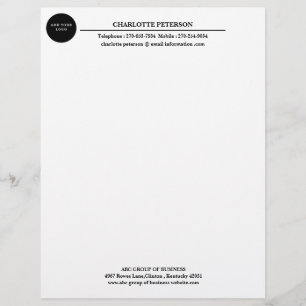 Papel Timbrado Logotipo de Negócios Simples Moderno
