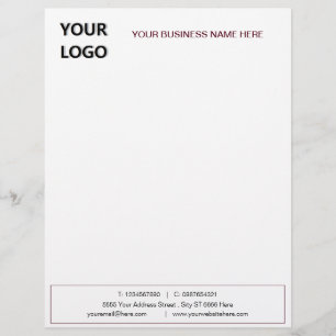 Papel Timbrado Logotipo de nome de empresa personalizado Letterhe