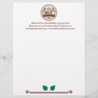 Papel Timbrado Logotipo de Padaria Rústica de Natal da Sra. Santa