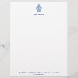 Papel Timbrado Logotipo de Potência do Jar Ginger Azul Branco/Azu