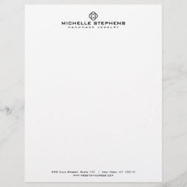 Papel Timbrado Logotipo de tela moderna Luxury Boutique White
