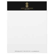 Logotipo do abacaxi do Ouro Elegante em preto