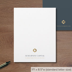 Papel Timbrado Logotipo Dourado de luxo moderno simples
