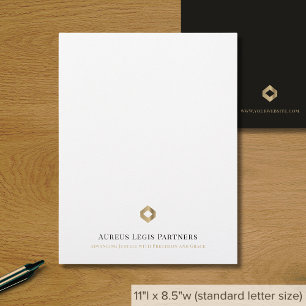 Papel Timbrado Logotipo Dourado de luxo simples