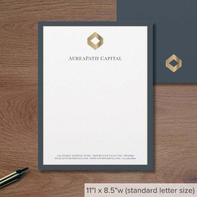 Papel Timbrado Logotipo Dourado do luxo moderno (Criador carregado)