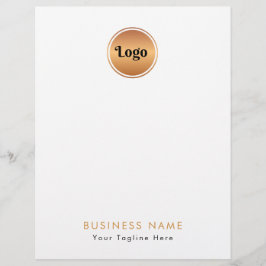 Papel Timbrado Logotipo Dourado e texto personalizado Marca Empre