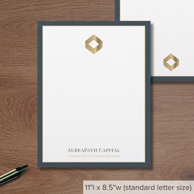 Papel Timbrado Logotipo Dourado elegante (Criador carregado)