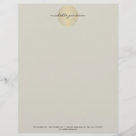 Papel Timbrado Logotipo Dourado Elegante em tom