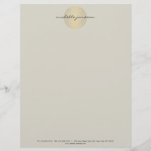 Papel Timbrado Logotipo Dourado Elegante em tom