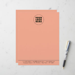 Papel Timbrado Logotipo e texto personalizados minimalistas simpl