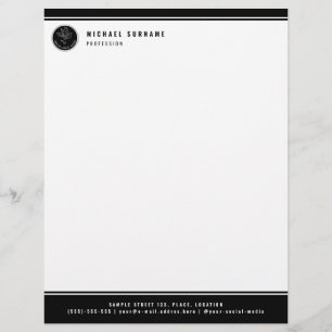 Papel Timbrado Logotipo e texto personalizados preto e branco min
