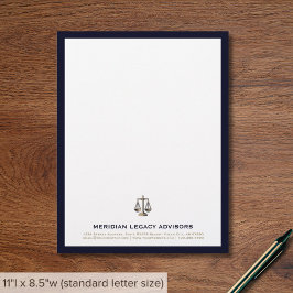 Papel Timbrado Logotipo Elegante de Escala de Justiça