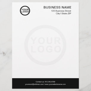 Papel Timbrado Logotipo Empresarial Cabeçalho Marca d'Água Preto 