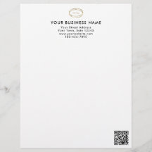 Logotipo Empresarial de Código QR Preto Minimalist