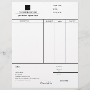 Papel Timbrado Logotipo Empresarial Letra de Cabeçalho de Fatura