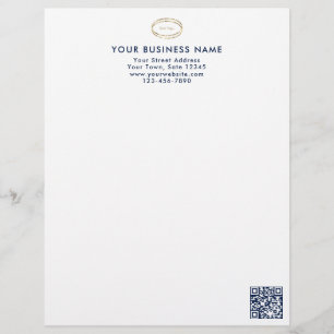 Papel Timbrado Logotipo Empresarial Moderno Minimalista em Azul c