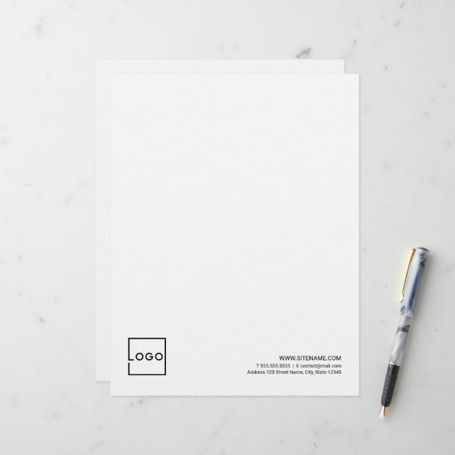Papel Timbrado Logotipo Empresarial Personalizado com Texto Perso (Frente/Verso In Situ)