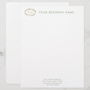 Papel Timbrado Logotipo Empresarial Personalizado Verde Sage Mini