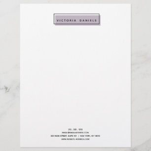 Papel Timbrado Logotipo Feminino   Lavanda   Mínimo profissional