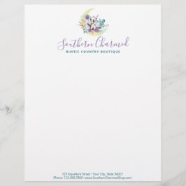 Papel Timbrado Logotipo Floral de Algodão Country Rústico do Sul