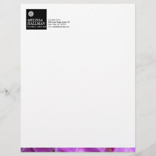 Papel Timbrado Logotipo Floral Luxo Minimalista com Orquídeas Rox