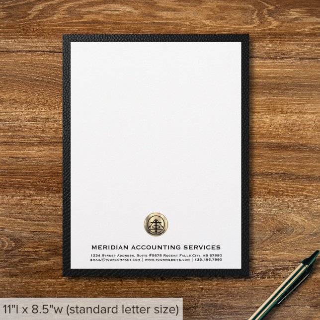 Papel Timbrado Logotipo Letterhead de Contabilidade Elegante (Criador carregado)