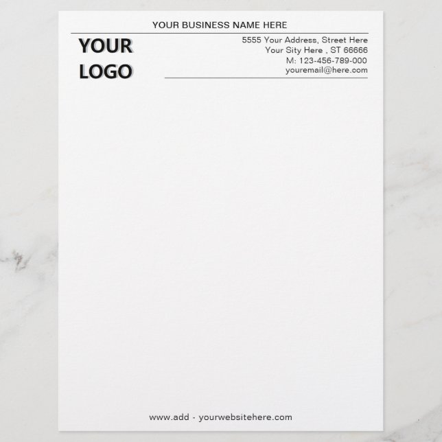Papel Timbrado Logotipo Letterhead Profissional Personalizado End (Frente)
