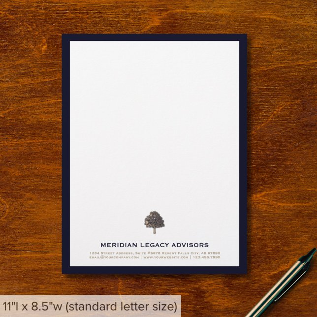Papel Timbrado Logotipo Letterhead sofisticado de Árvore (Criador carregado)